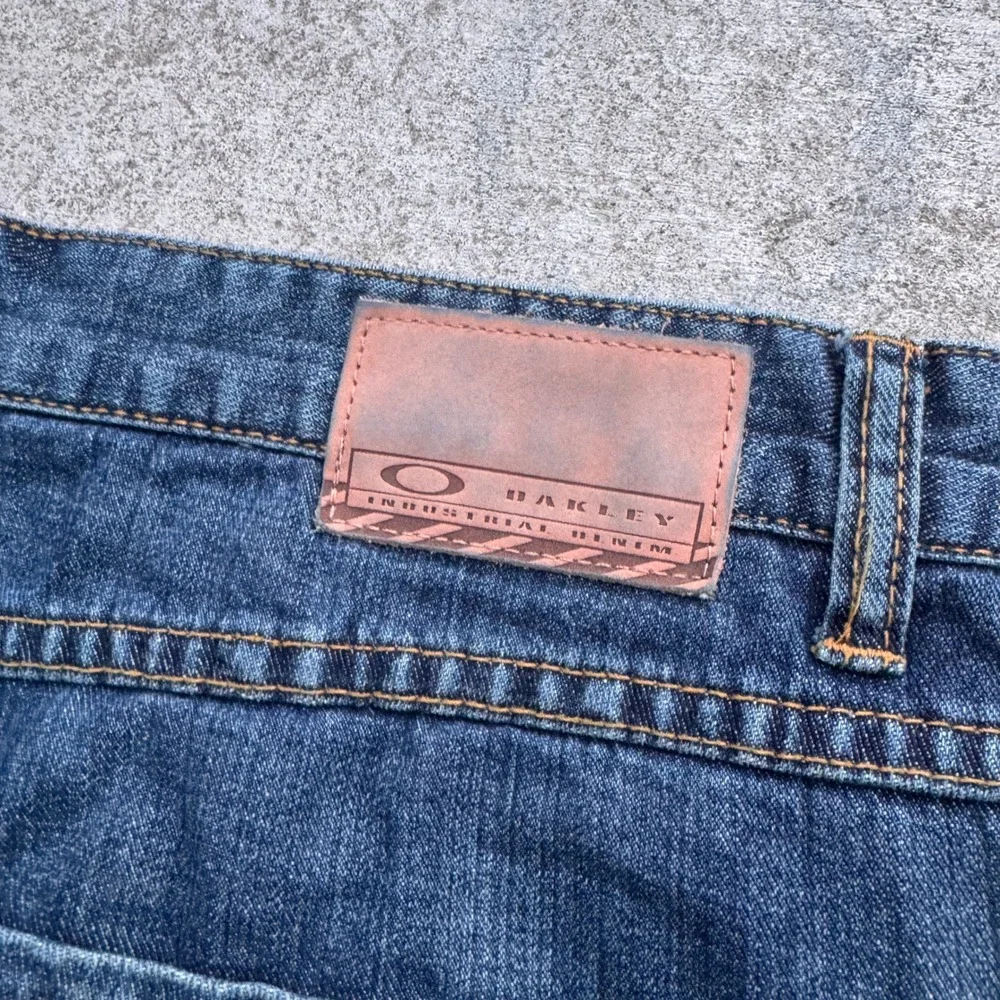 Oakley Industrial Denim Jeans Mens 38x32 Blue Loose Fit Low Rise Boot Cut Y2K